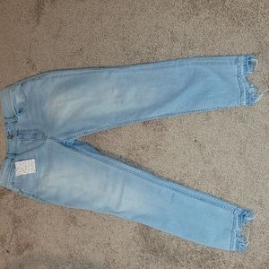 Free People Havana blue jeans size 31 ankle length raw cut. Brand new with tags
